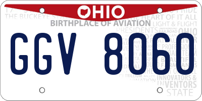 OH license plate GGV8060