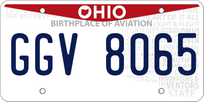 OH license plate GGV8065
