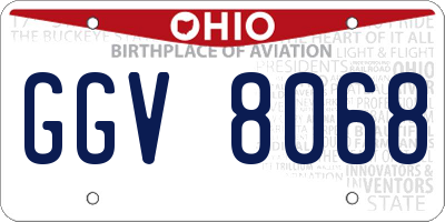 OH license plate GGV8068