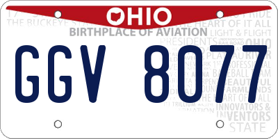 OH license plate GGV8077