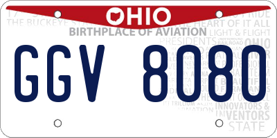 OH license plate GGV8080