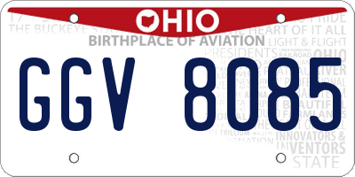 OH license plate GGV8085