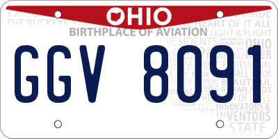 OH license plate GGV8091