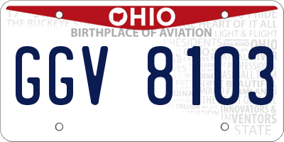 OH license plate GGV8103