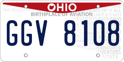 OH license plate GGV8108