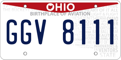 OH license plate GGV8111