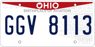 OH license plate GGV8113