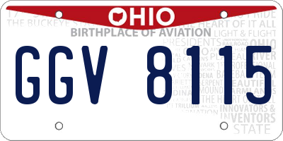 OH license plate GGV8115