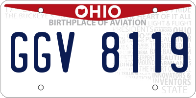 OH license plate GGV8119