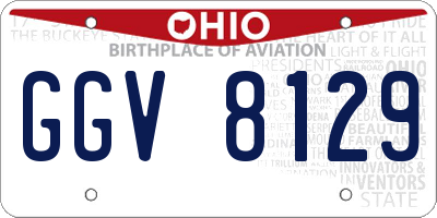 OH license plate GGV8129