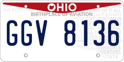 OH license plate GGV8136