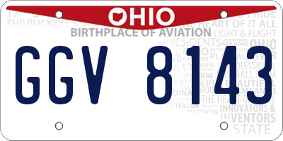 OH license plate GGV8143