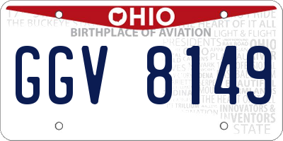 OH license plate GGV8149