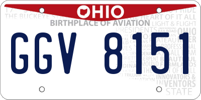 OH license plate GGV8151