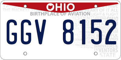 OH license plate GGV8152