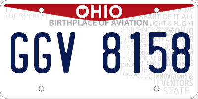 OH license plate GGV8158