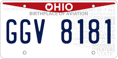 OH license plate GGV8181