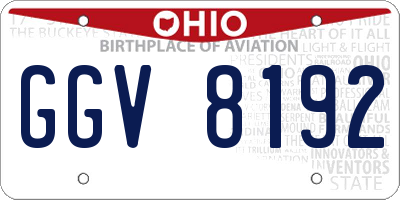 OH license plate GGV8192