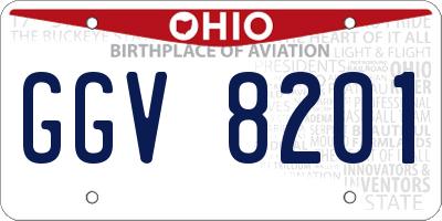 OH license plate GGV8201