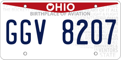 OH license plate GGV8207
