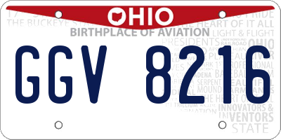 OH license plate GGV8216