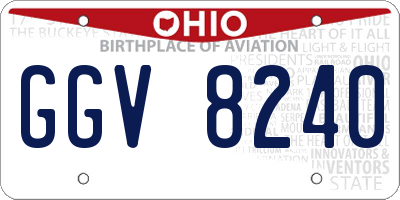 OH license plate GGV8240