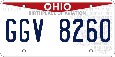 OH license plate GGV8260