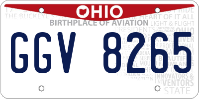 OH license plate GGV8265