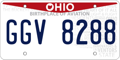 OH license plate GGV8288