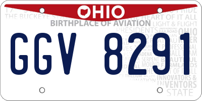 OH license plate GGV8291