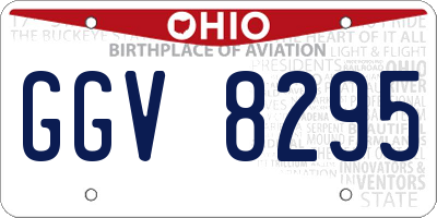 OH license plate GGV8295