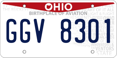 OH license plate GGV8301