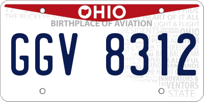 OH license plate GGV8312