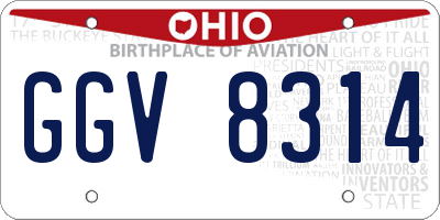 OH license plate GGV8314
