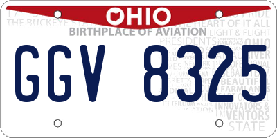 OH license plate GGV8325