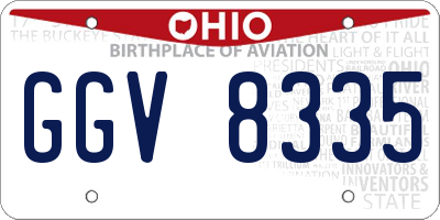 OH license plate GGV8335