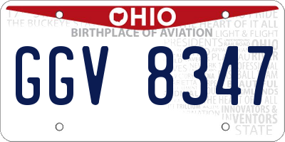 OH license plate GGV8347