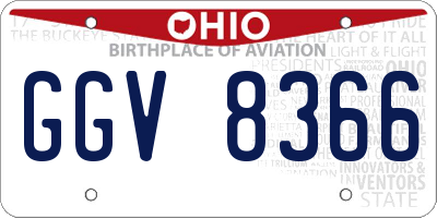 OH license plate GGV8366