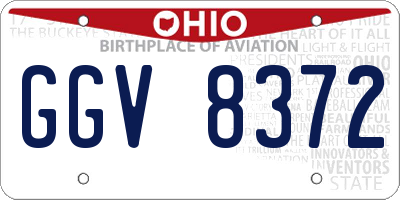 OH license plate GGV8372
