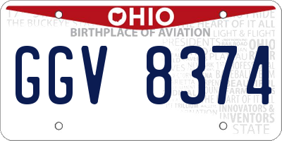 OH license plate GGV8374