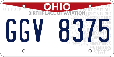 OH license plate GGV8375