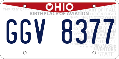 OH license plate GGV8377