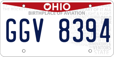 OH license plate GGV8394