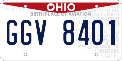 OH license plate GGV8401