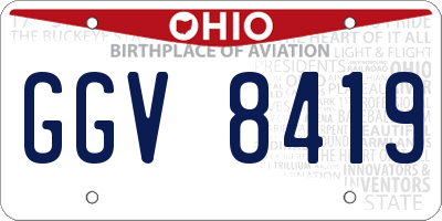 OH license plate GGV8419