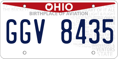 OH license plate GGV8435