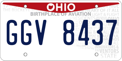 OH license plate GGV8437