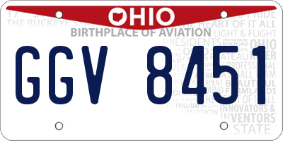 OH license plate GGV8451
