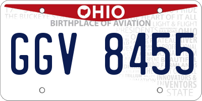 OH license plate GGV8455