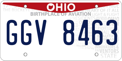 OH license plate GGV8463